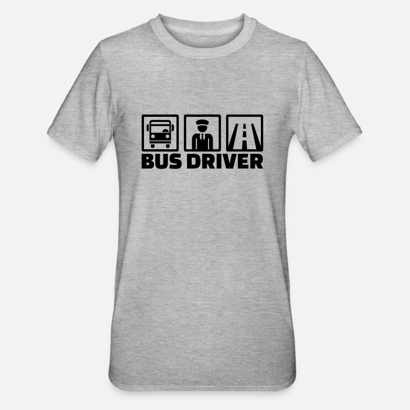 Busfahrer - Unisex Polycotton T-Shirt - Grau meliert