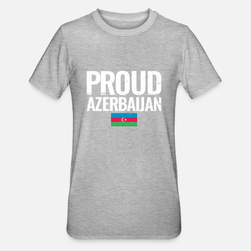 Fier Azerbaïdjan Azerbaïdjan Drapeau - T-shirt polycoton Unisexe - gris chiné