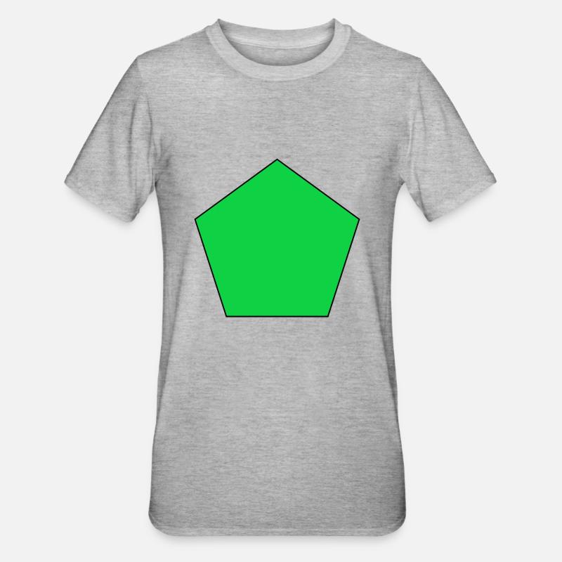 Pentagon green shape simple gift idea math - Unisex Polycotton T-Shirt - heather grey