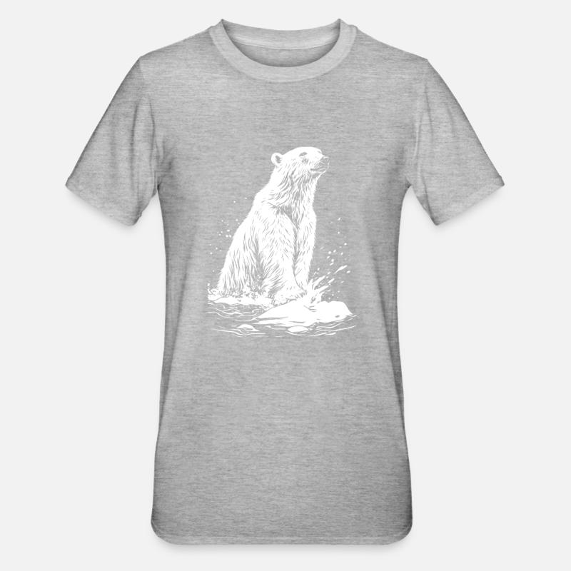 Eisbär - Unisex Polycotton T-Shirt - Grau meliert