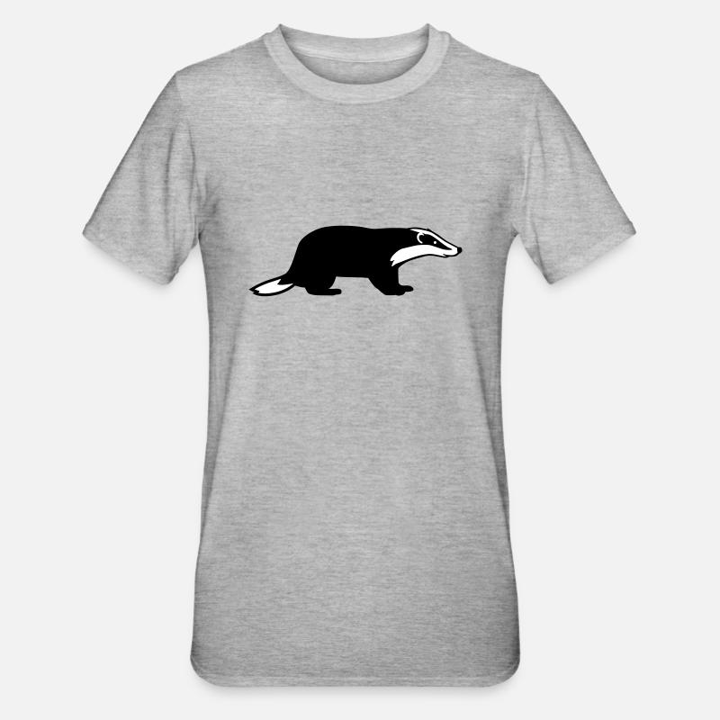 Dachs - Unisex Polycotton T-Shirt - Grau meliert