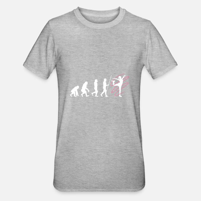 Eiskunstläuferin Evolution Eiskunstlaufen - Unisex Polycotton T-Shirt - Grau meliert