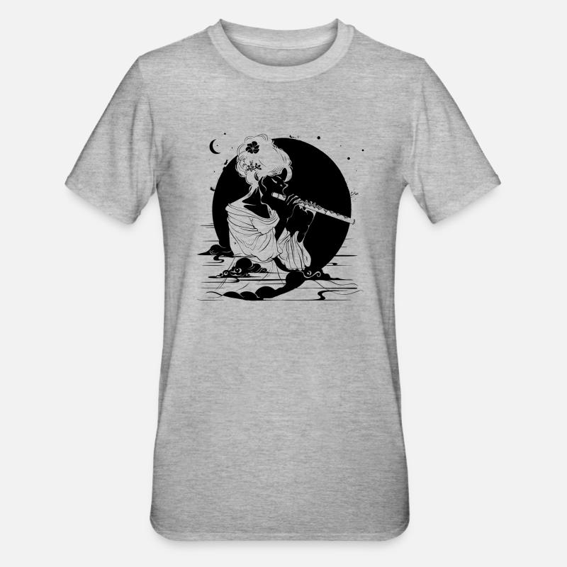 Flötenmädchen - Unisex Polycotton T-Shirt - Grau meliert