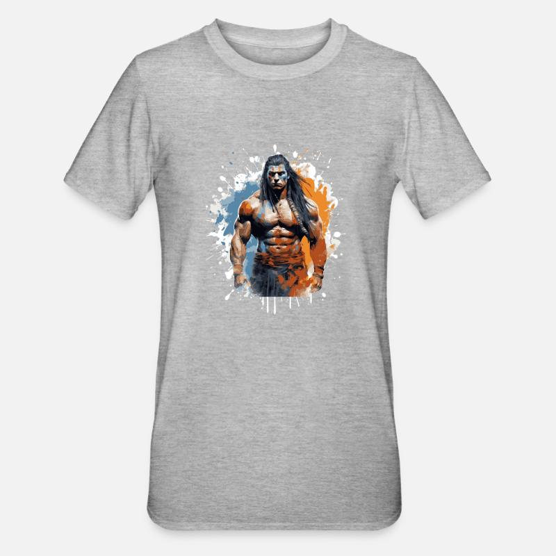 Chef de chasse indien - T-shirt polycoton Unisexe - gris chiné