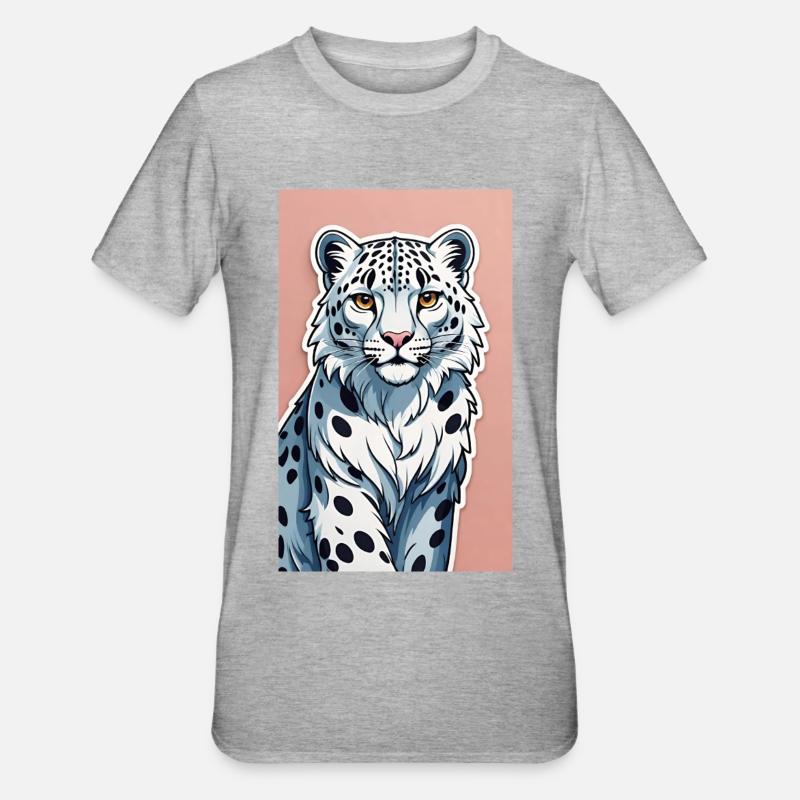 Snow Leopard | Leopard | Predator - Unisex Polycotton T-Shirt - heather grey