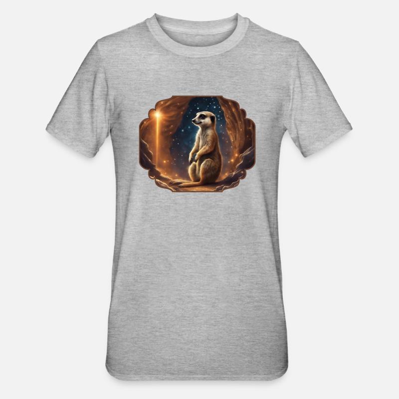 Erdmännchen und Hoffnung 2 - Unisex Polycotton T-Shirt - Grau meliert