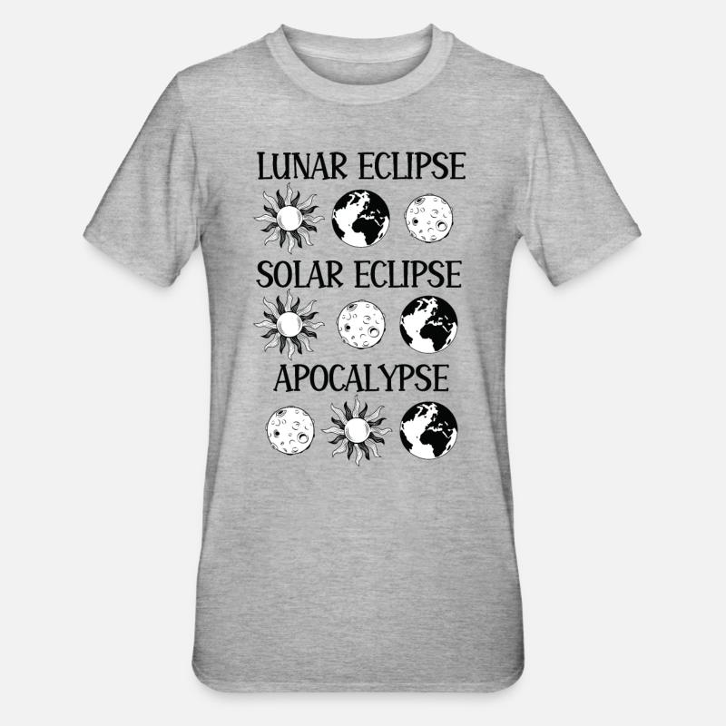 Lunar Eclipse Solar Eclipse Apocalypse - Unisex Polycotton T-Shirt - heather grey