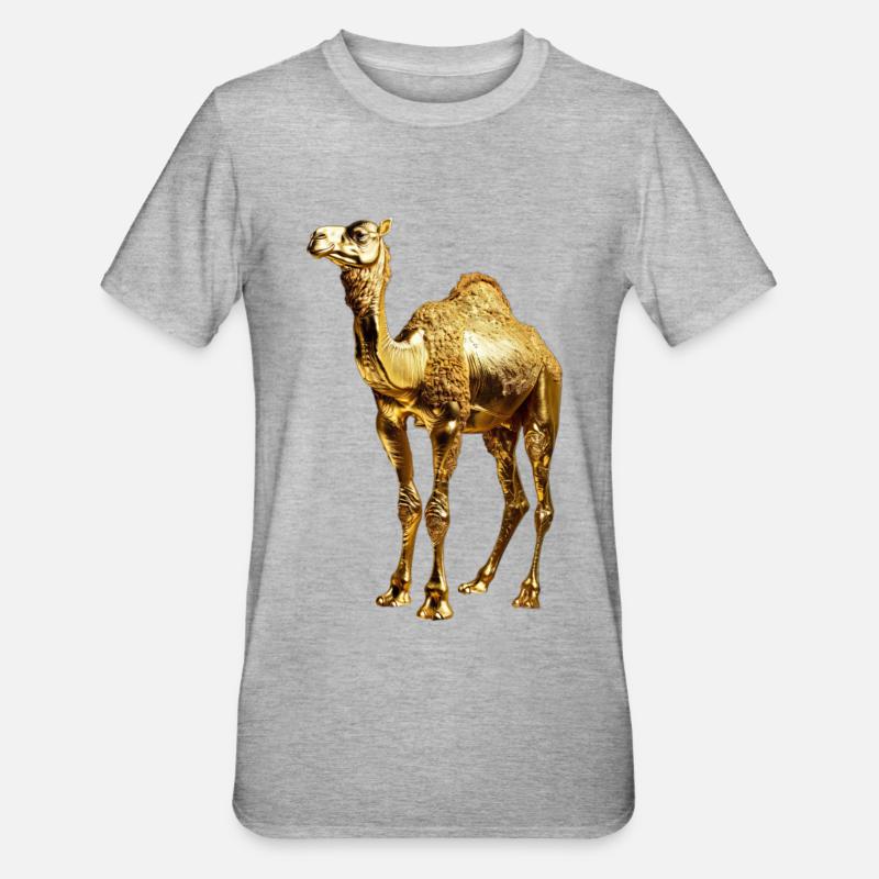 Kamel - Unisex Polycotton T-Shirt - Grau meliert