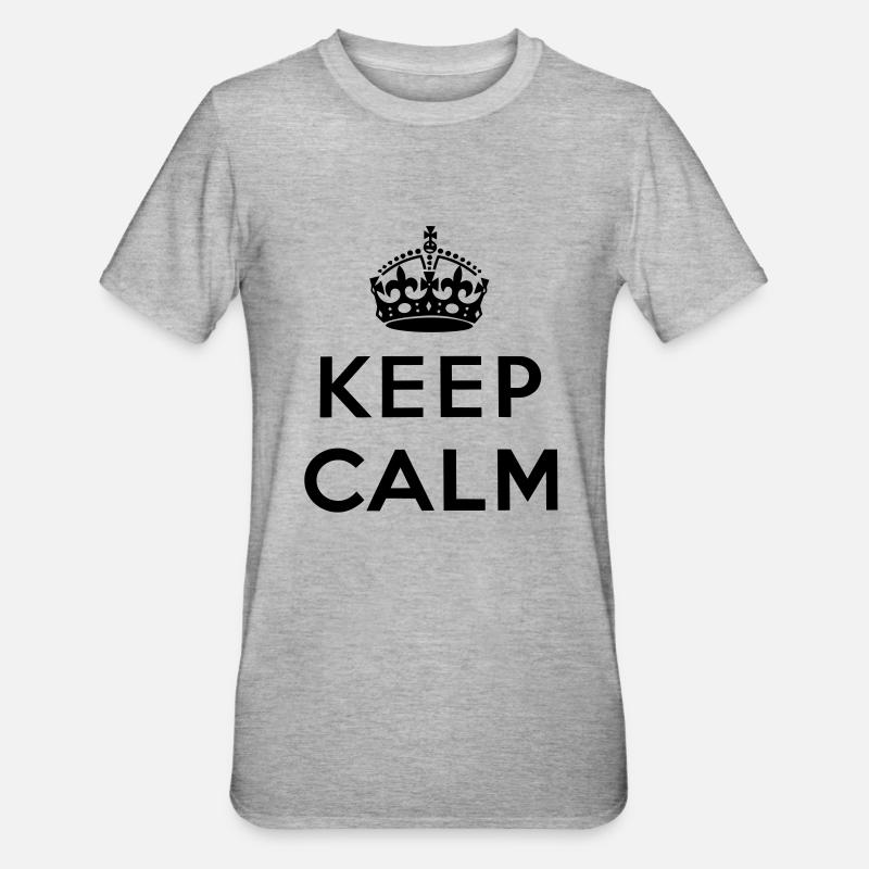 Keep Calm - Unisex Polycotton T-Shirt - Grau meliert