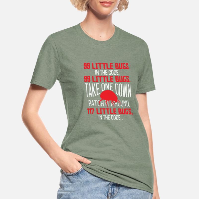 99 petits bugs dans le code Funny Programmer T-shirt polycoton Unisexe