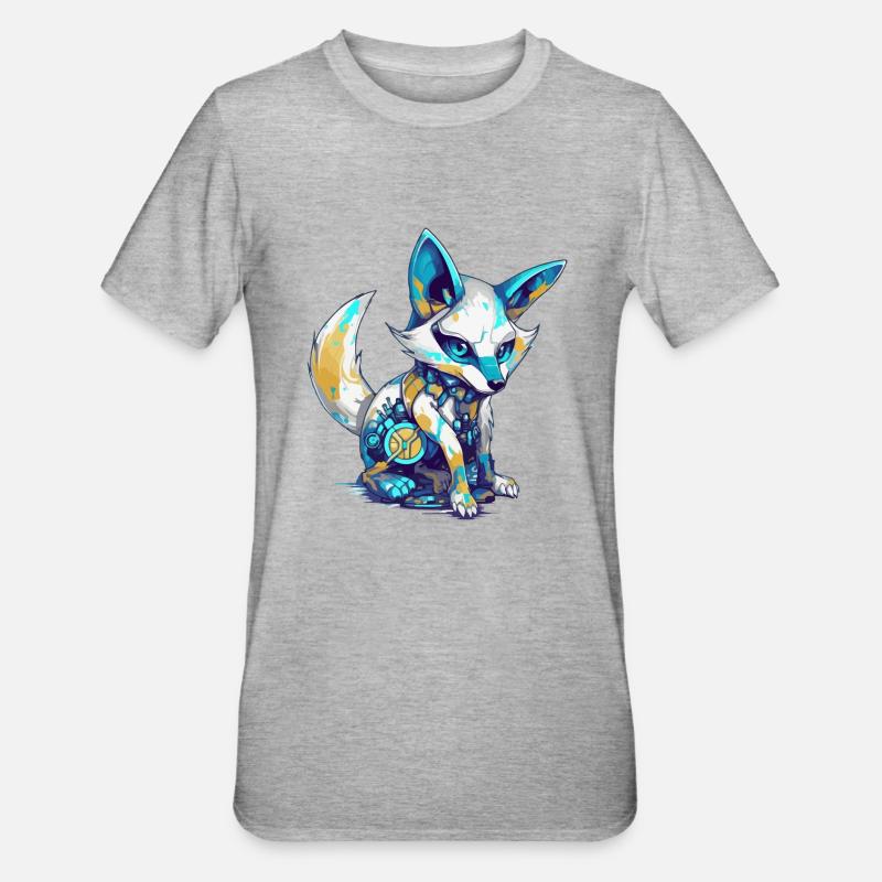 Ecko the bionic fox - Unisex Polycotton T-Shirt - heather grey