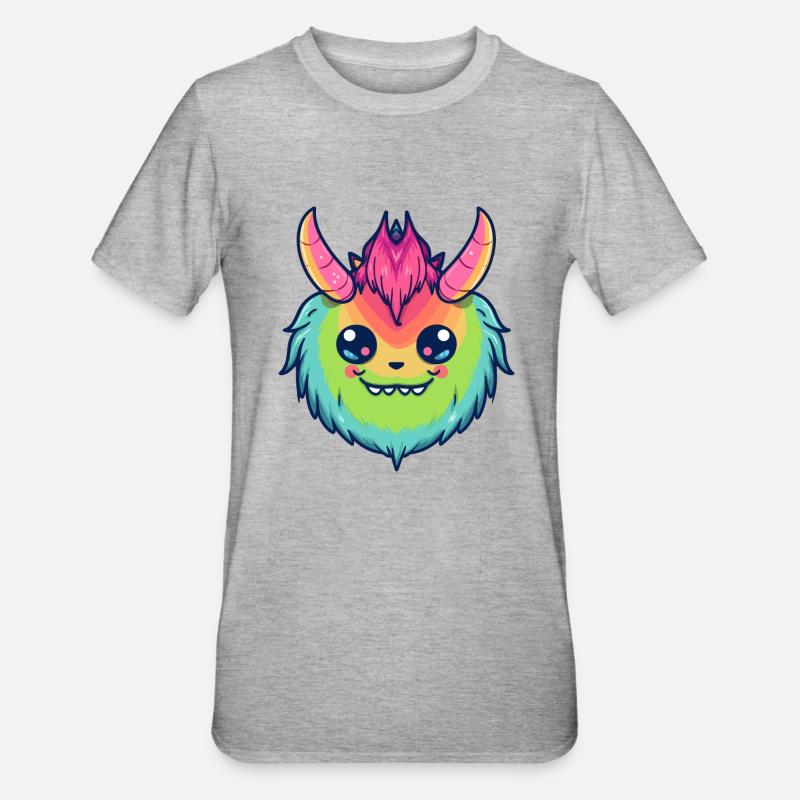 Netter Dämon des Pride-Monats - Unisex Polycotton T-Shirt - Grau meliert