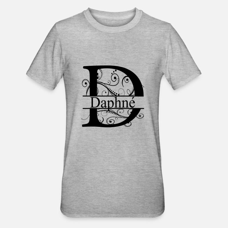 Monogram avec le prénom Daphné - T-shirt polycoton Unisexe - gris chiné