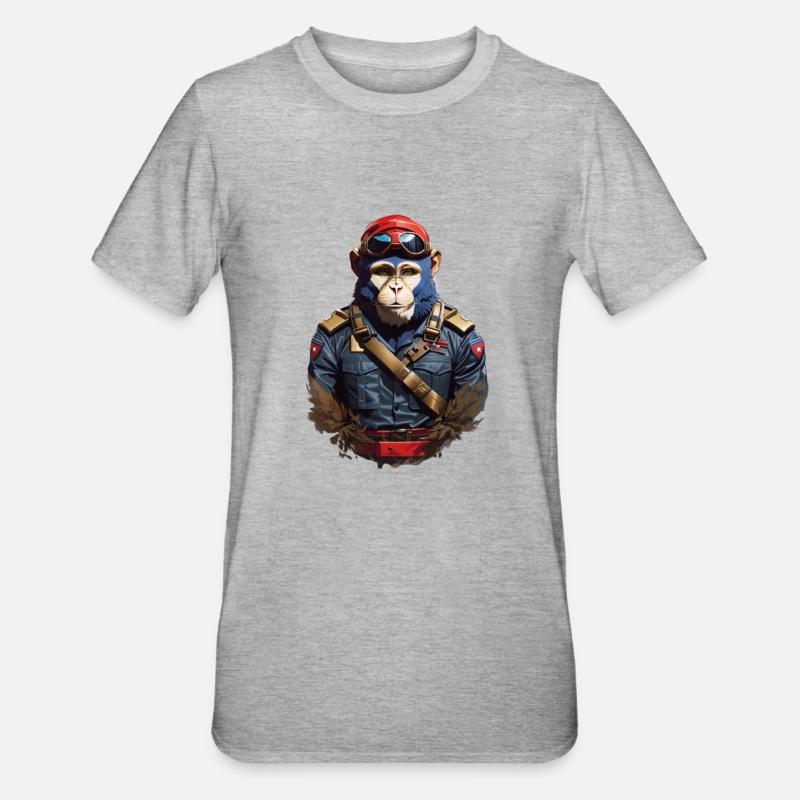 monkey - T-shirt polycoton Unisexe - gris chiné