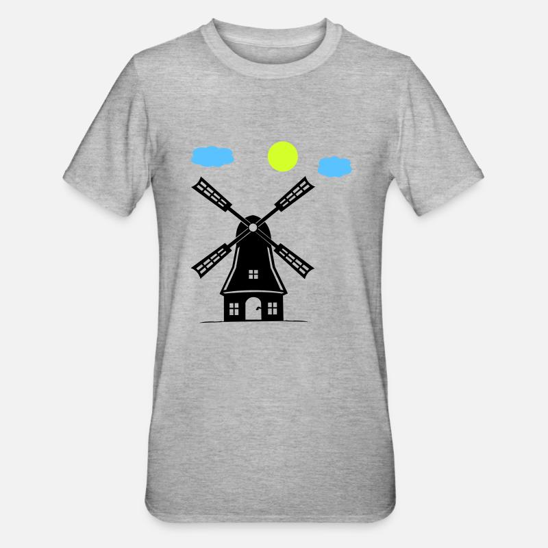 Moulin à vent - T-shirt polycoton Unisexe - gris chiné