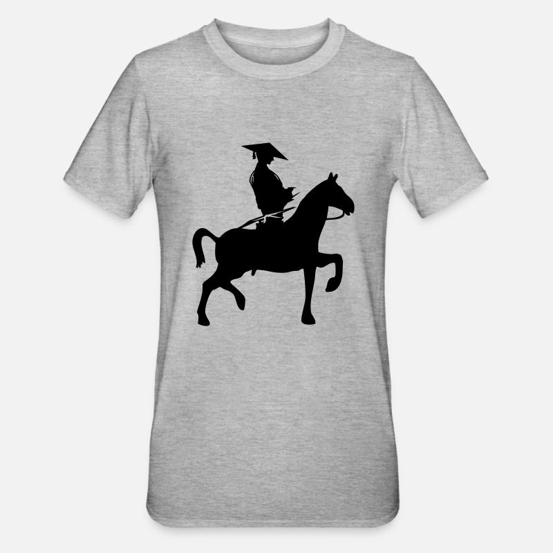 samurai reiter - Unisex Polycotton T-Shirt - Grau meliert