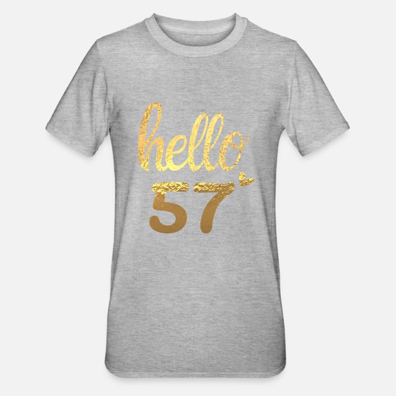 Hello 57 doré - T-shirt polycoton Unisexe - gris chiné