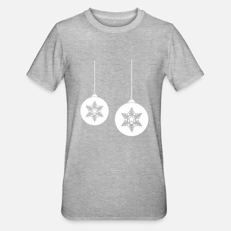 Weihnachtskugel stern 2 - Unisex Polycotton T-Shirt - Grau meliert