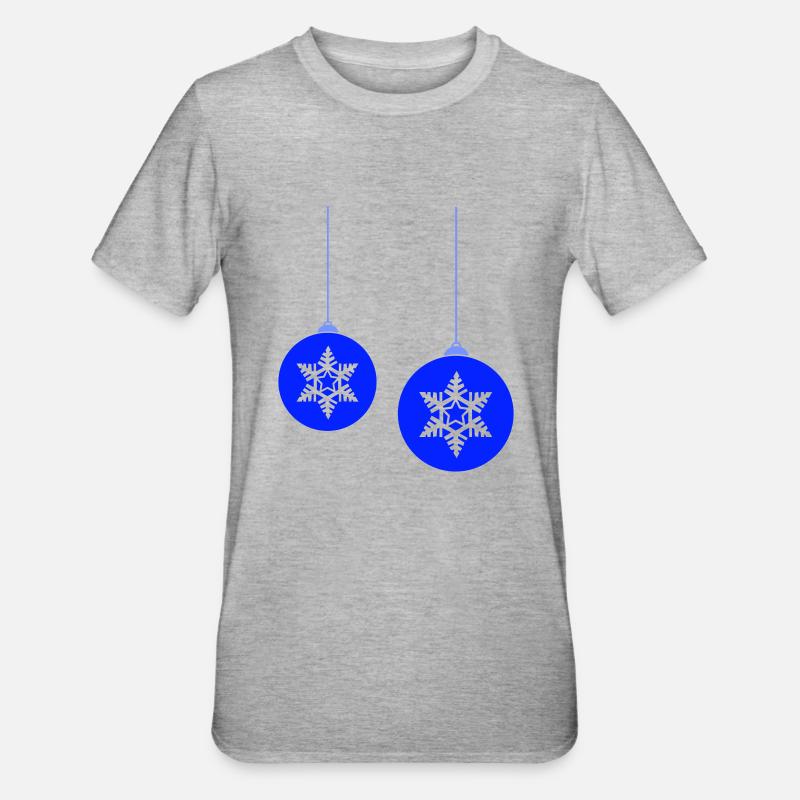 Weihnachtskugeln Stern - Unisex Polycotton T-Shirt - Grau meliert