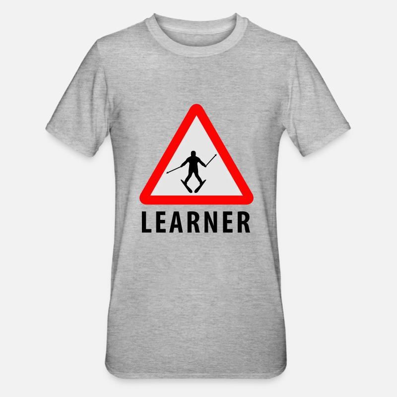 Ski Learner - T-shirt polycoton Unisexe - gris chiné