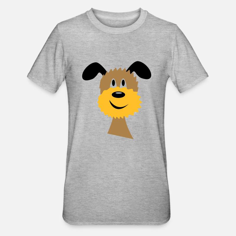 chien - T-shirt polycoton Unisexe - gris chiné