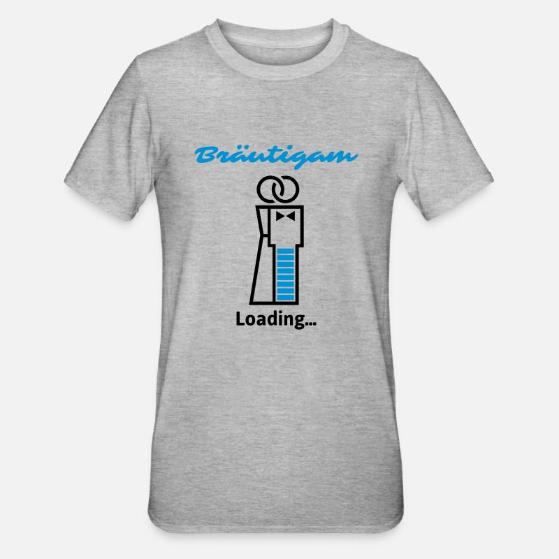 Bräutigam Loading... - Unisex Polycotton T-Shirt - Grau meliert
