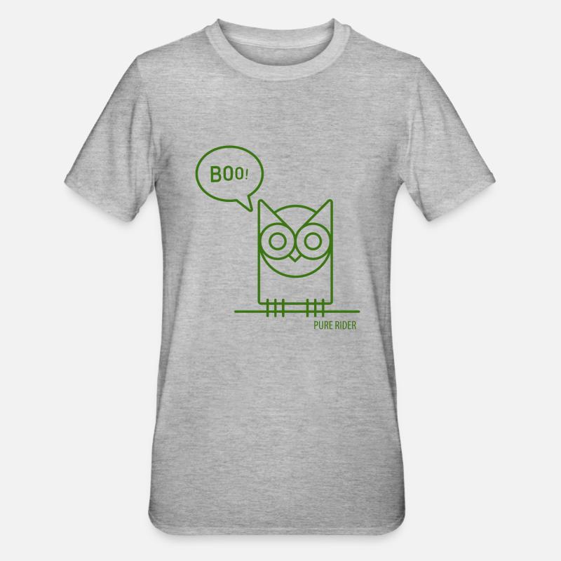 PureRider Eule - Unisex Polycotton T-Shirt - Grau meliert