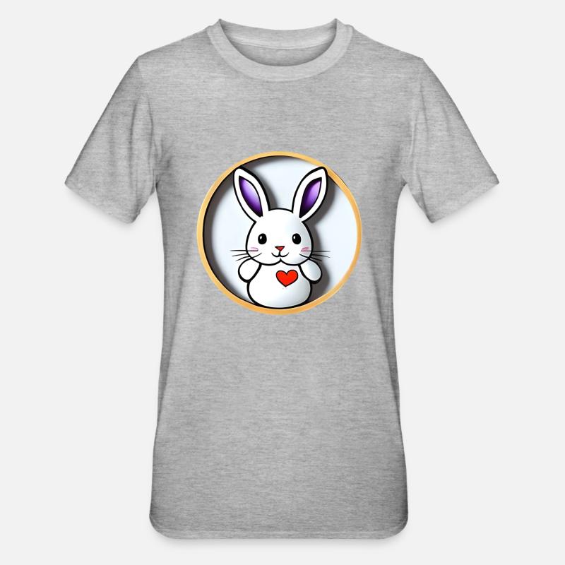 Cute Bunny Easter Bunny - Unisex Polycotton T-Shirt - heather grey