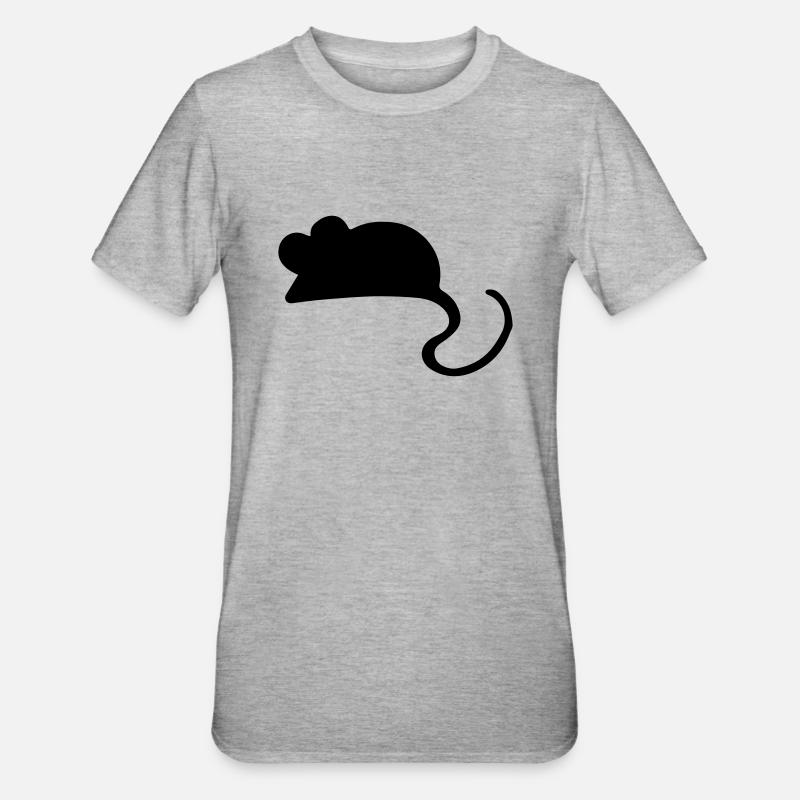 Maus Mäuschen Geschenkidee / mouse - Unisex Polycotton T-Shirt - Grau meliert