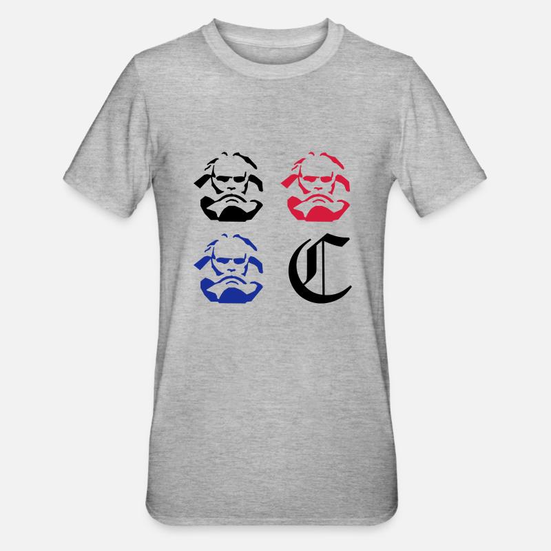 3Charlies_4_Chemnitz - Unisex Polycotton T-Shirt - Grau meliert