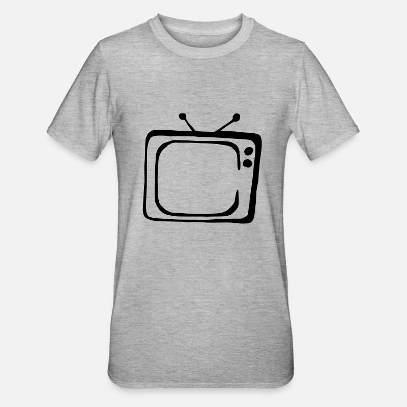 Fernseher - Unisex Polycotton T-Shirt - Grau meliert