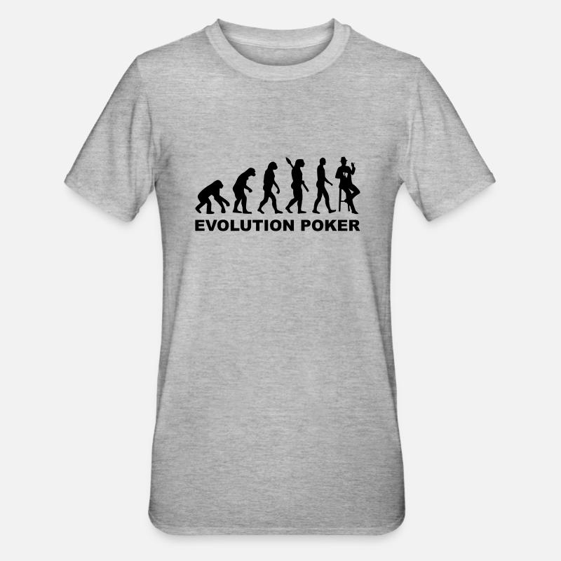 Evolution Poker - Unisex Polycotton T-Shirt - heather grey
