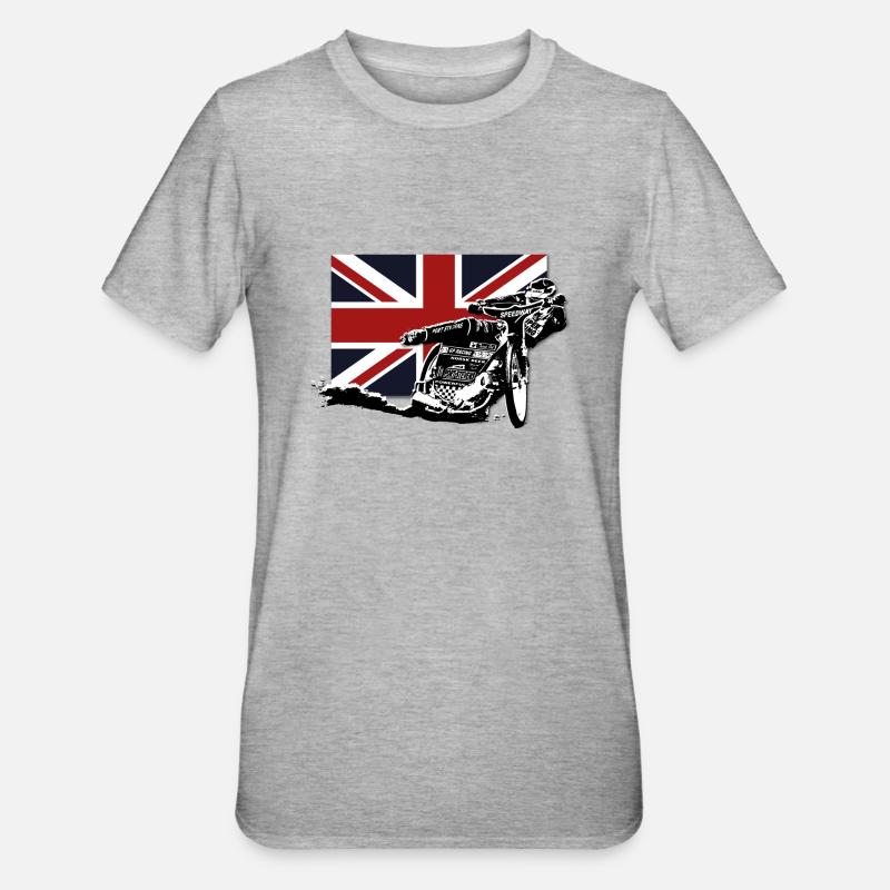 Speedway - Union Jack - Unisex Polycotton T-Shirt - heather grey