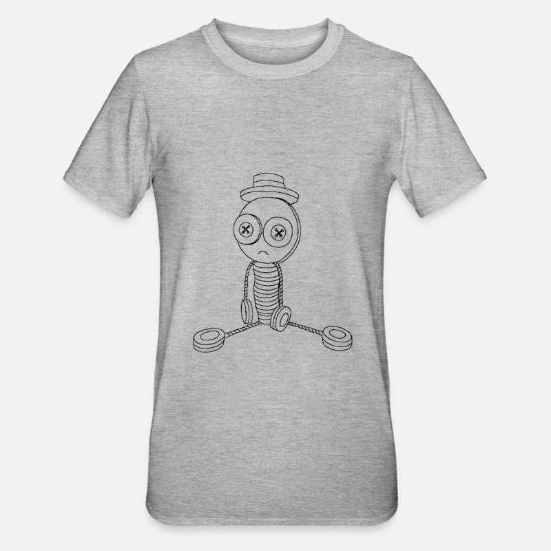 Mr Button sits - T-shirt polycoton Unisexe - gris chiné