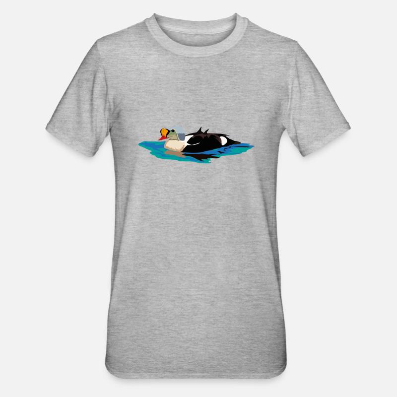 Prachteiderente - Unisex Polycotton T-Shirt - Grau meliert