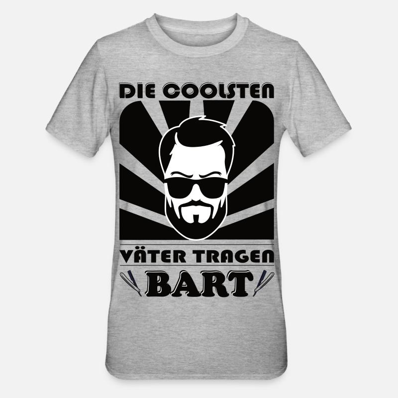 Die coolsten Väter tragen Bart - Unisex Polycotton T-Shirt - Grau meliert