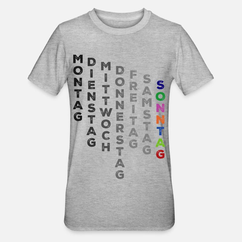 Le dimanche de la semaine - coloré - T-shirt polycoton Unisexe - gris chiné