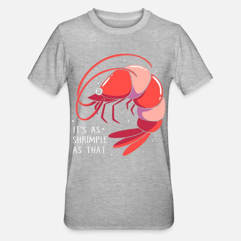 Shrimp Languste Meeresfrüchte Krabbe - Unisex Polycotton T-Shirt - Grau meliert