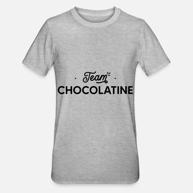 team Chocolatine - T-shirt polycoton Unisexe - gris chiné