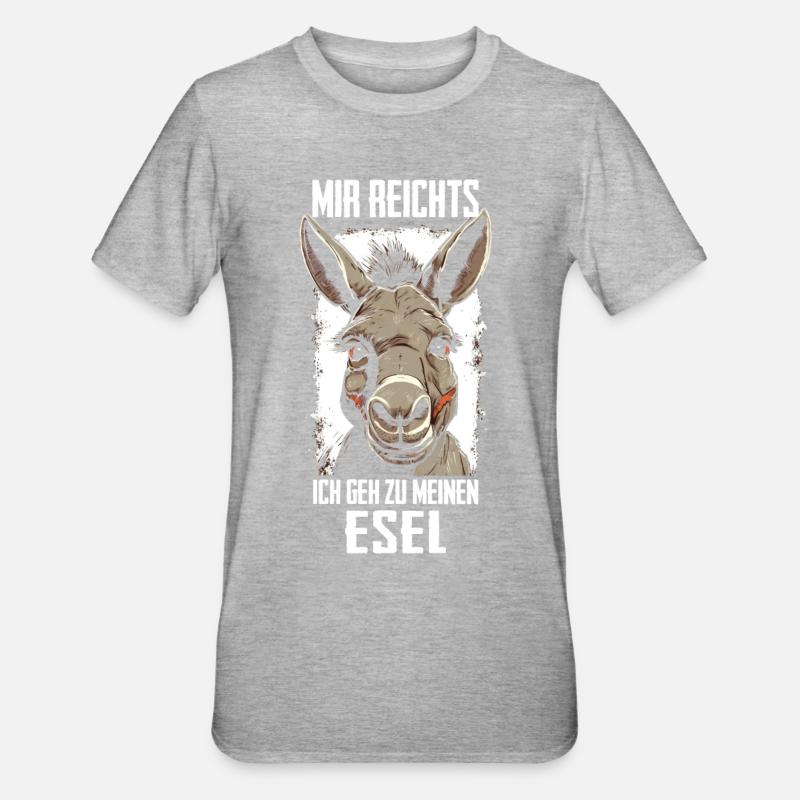 Esel Eselchen Maultier Muli - Unisex Polycotton T-Shirt - Grau meliert