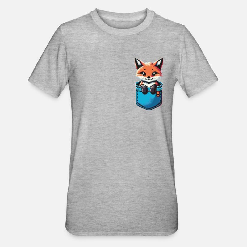 Fox Foxes Animal - Unisex Polycotton T-Shirt - heather grey