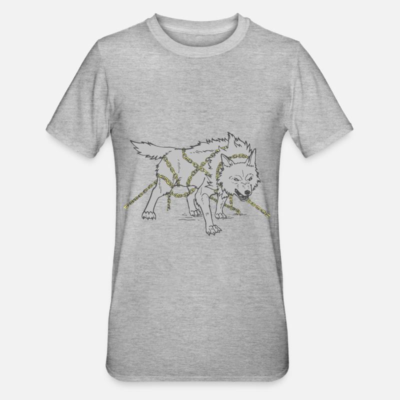Loup dans les chaînes - T-shirt polycoton Unisexe - gris chiné