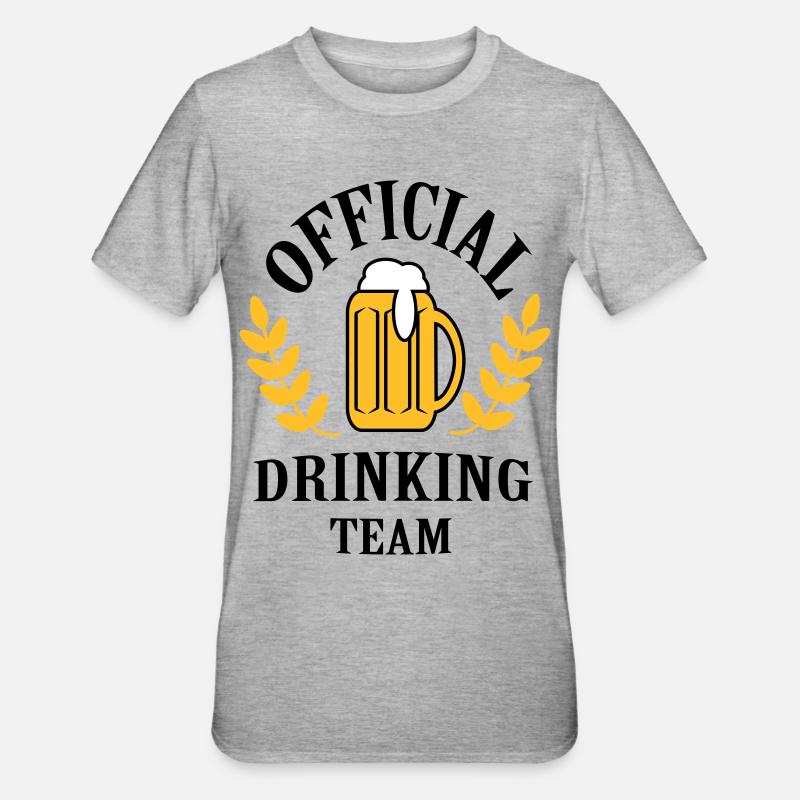 official_drinking_team - Unisex Polycotton T-Shirt - Grau meliert