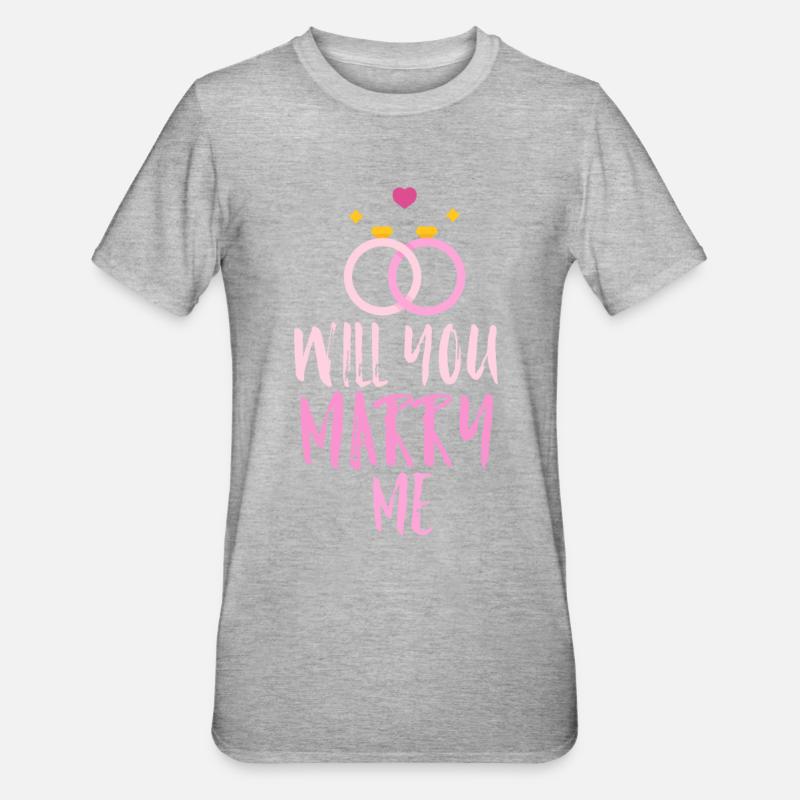 Will you marry me - Unisex Polycotton T-Shirt - heather grey