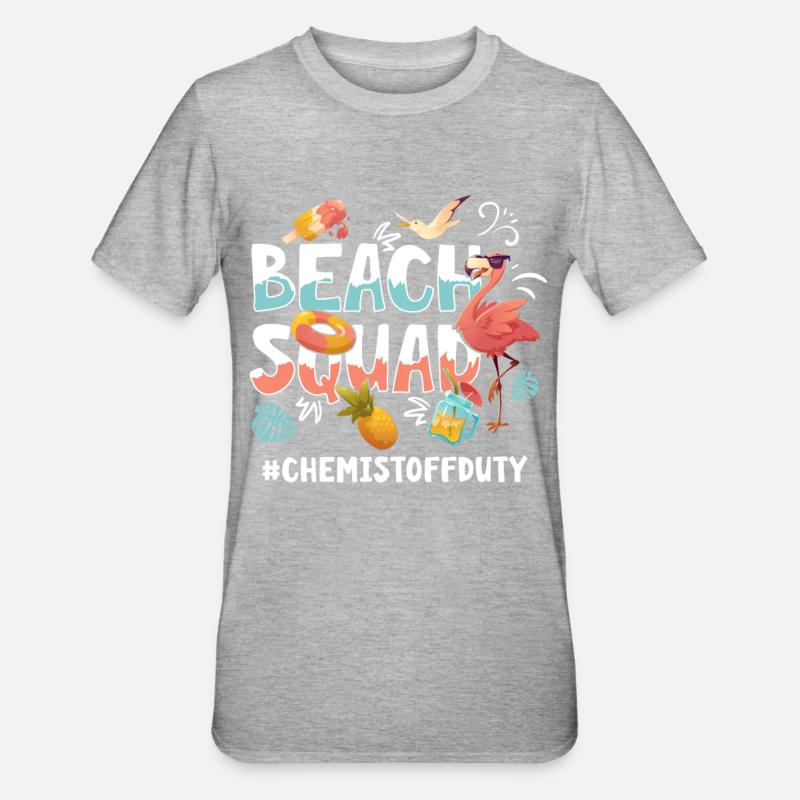 Chemist Vacation Beach Group - Unisex Polycotton T-Shirt - heather grey
