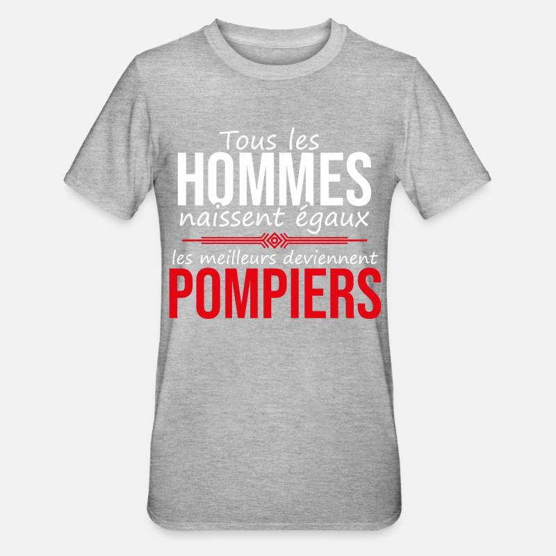 Les meilleurs deviennent pompiers - T-shirt polycoton Unisexe - gris chiné