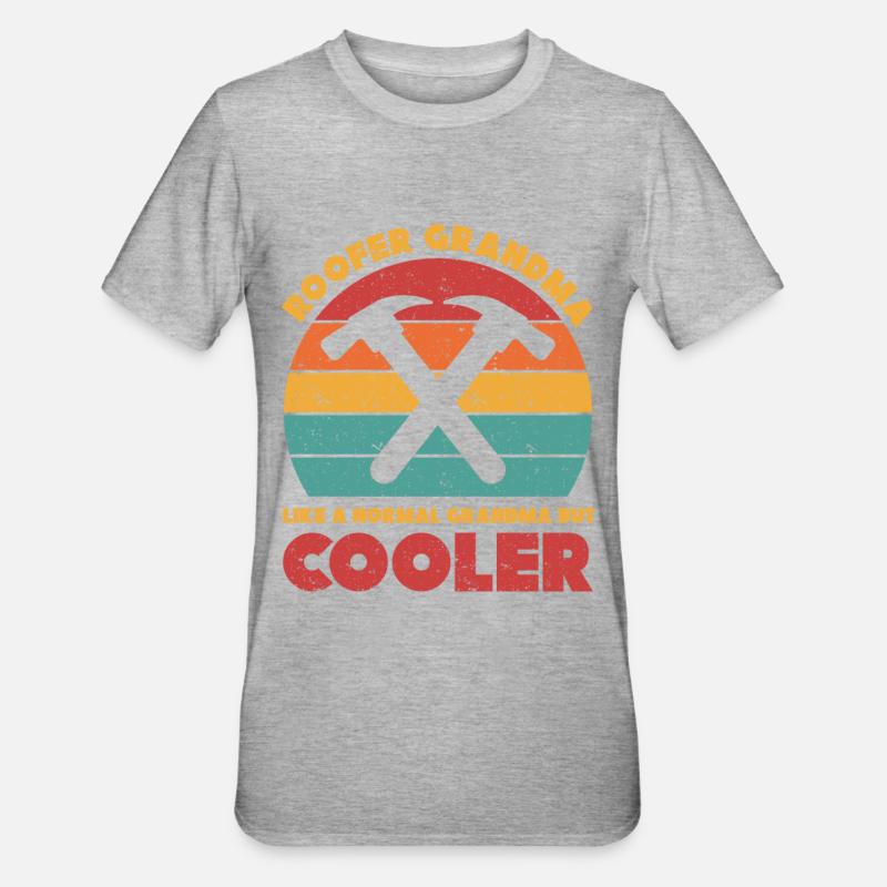 Dachdecker Geschenk Arbeit Handwerker Dachdecker - Unisex Polycotton T-Shirt - Grau meliert