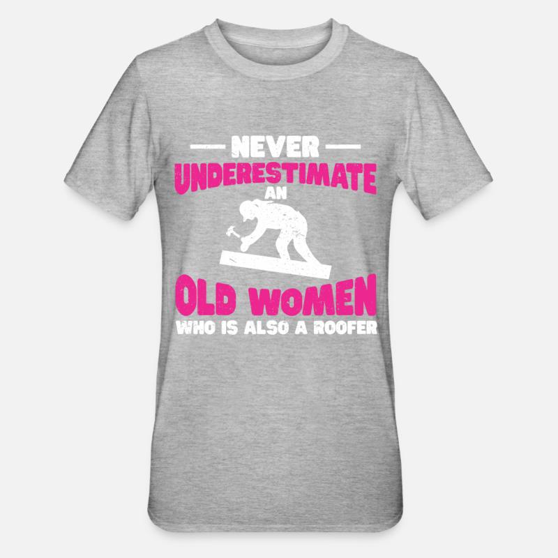 Dachdecker Geschenk Arbeit Handwerker Dachdecker - Unisex Polycotton T-Shirt - Grau meliert