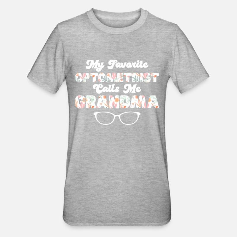 Optiker Geschenk Optometrie - Unisex Polycotton T-Shirt - Grau meliert