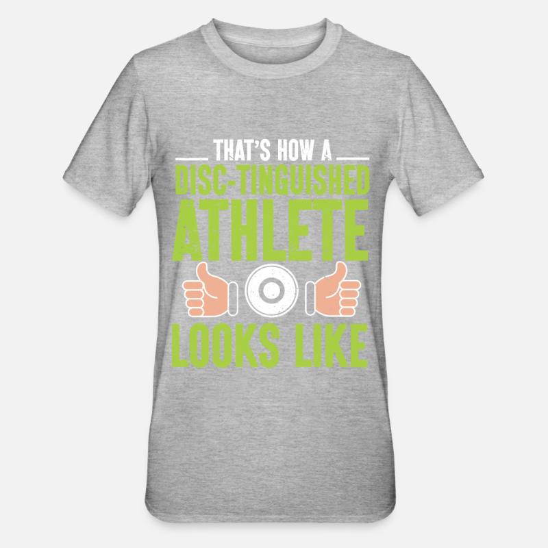 Diskuswerfer Leichtathletik Scheibenwurf - Unisex Polycotton T-Shirt - Grau meliert